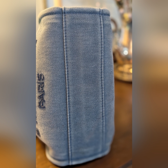 Chanel‎ Blue Denim Sequin Deauville Tote Bag - Picture 8 of 16